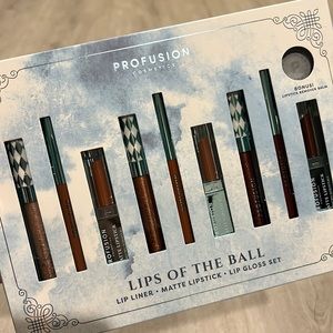 NIB Profusion Cosmetics Lips Of The Ball Lip Liner, Matte Lipstick,Lip Gloss Set